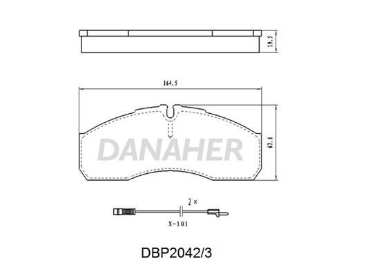 Danaher DBP2042/3 Brake Pad Set, disc brake DBP20423