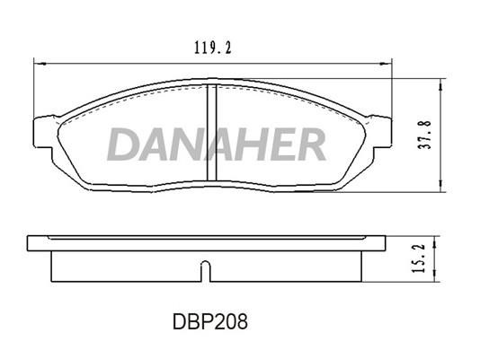Danaher DBP208 Brake Pad Set, disc brake DBP208