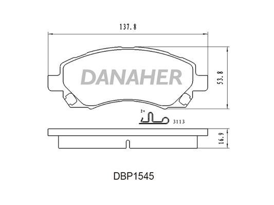 Danaher DBP1545 Brake Pad Set, disc brake DBP1545