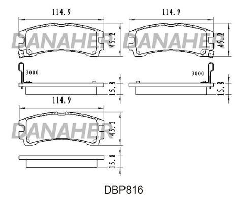 Danaher DBP816 Brake Pad Set, disc brake DBP816