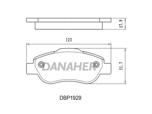 Danaher DBP1929 Brake Pad Set, disc brake DBP1929