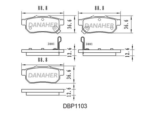Danaher DBP1103 Brake Pad Set, disc brake DBP1103