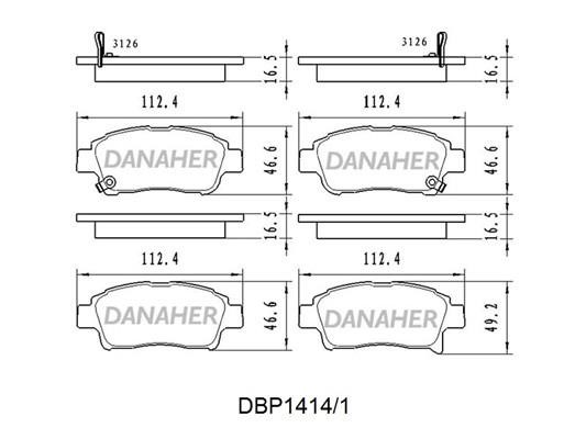 Danaher DBP1414/1 Brake Pad Set, disc brake DBP14141