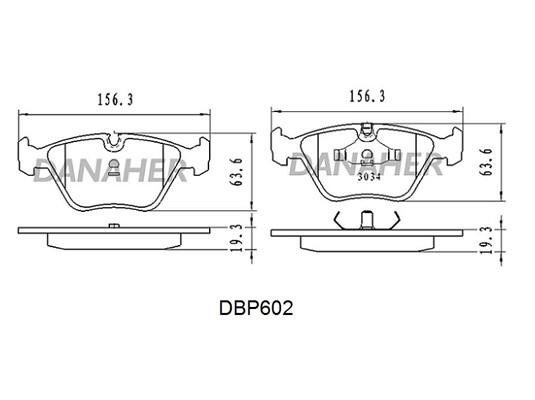 Danaher DBP602 Brake Pad Set, disc brake DBP602