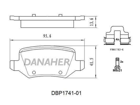 Danaher DBP1741-01 Brake Pad Set, disc brake DBP174101