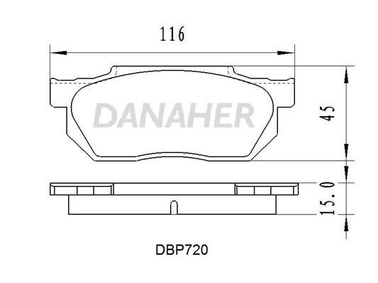 Danaher DBP720 Brake Pad Set, disc brake DBP720