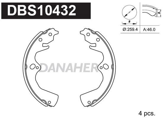 Danaher DBS10432 Brake shoe set DBS10432