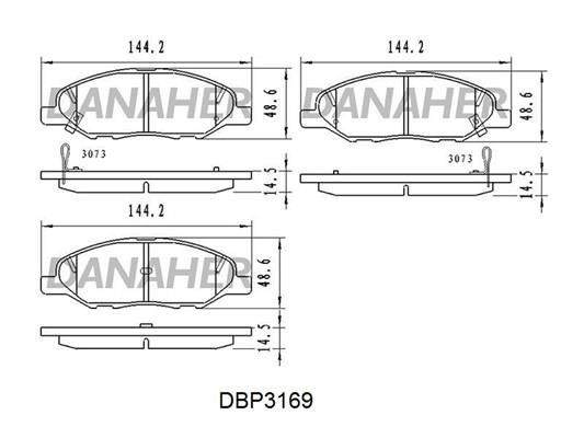 Danaher DBP3169 Brake Pad Set, disc brake DBP3169