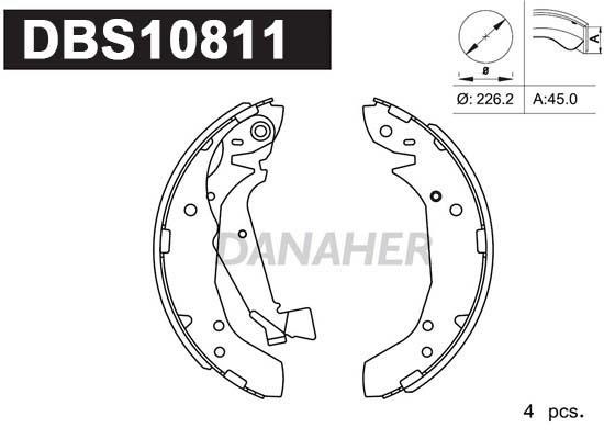 Danaher DBS10811 Brake shoe set DBS10811
