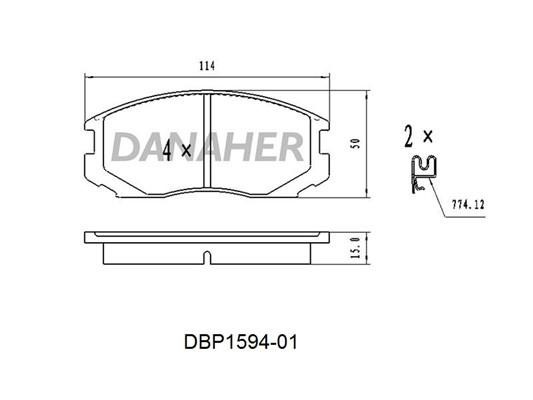 Danaher DBP1594-01 Brake Pad Set, disc brake DBP159401