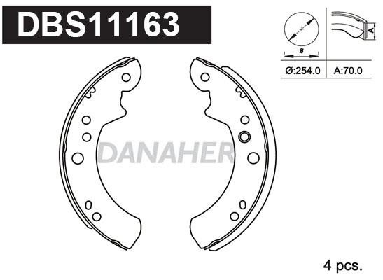 Danaher DBS11163 Brake shoe set DBS11163