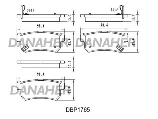 Danaher DBP1765 Brake Pad Set, disc brake DBP1765