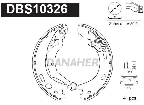 Danaher DBS10326 Parking brake shoes DBS10326