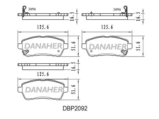 Danaher DBP2092 Brake Pad Set, disc brake DBP2092