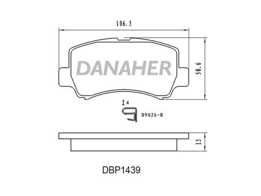 Danaher DBP1439 Brake Pad Set, disc brake DBP1439