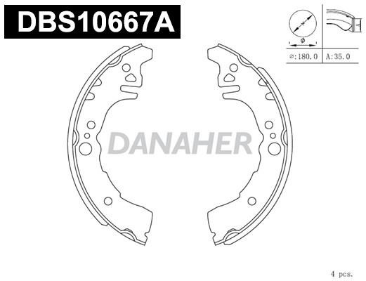 Danaher DBS10667A Brake shoe set DBS10667A