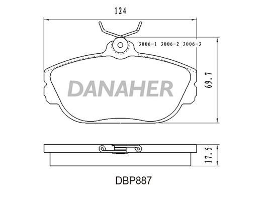 Danaher DBP887 Brake Pad Set, disc brake DBP887