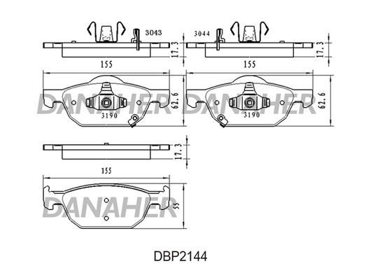 Danaher DBP2144 Brake Pad Set, disc brake DBP2144
