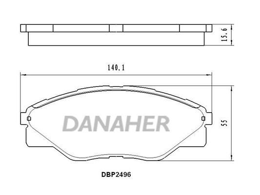 Danaher DBP2496 Brake Pad Set, disc brake DBP2496