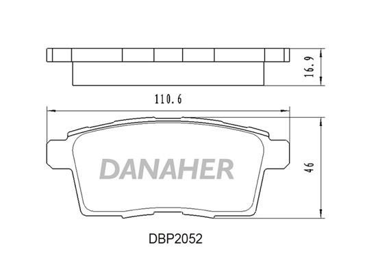Danaher DBP2052 Brake Pad Set, disc brake DBP2052