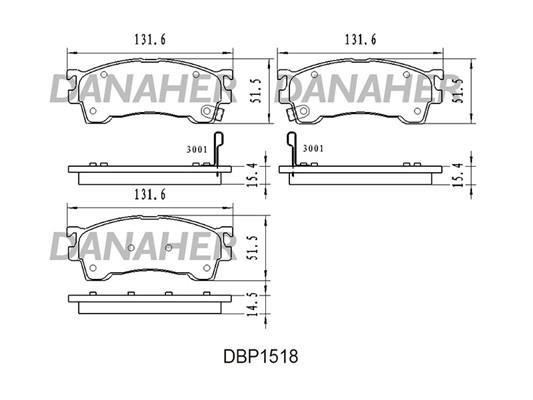 Danaher DBP1518 Brake Pad Set, disc brake DBP1518