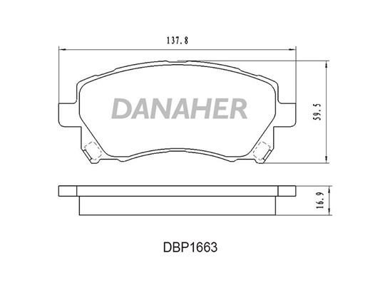 Danaher DBP1663 Brake Pad Set, disc brake DBP1663