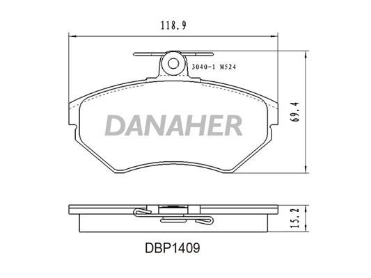 Danaher DBP1409 Brake Pad Set, disc brake DBP1409