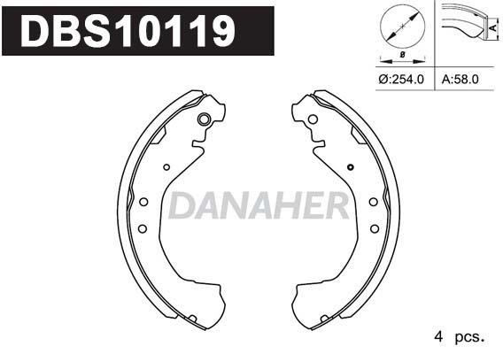 Danaher DBS10119 Brake shoe set DBS10119