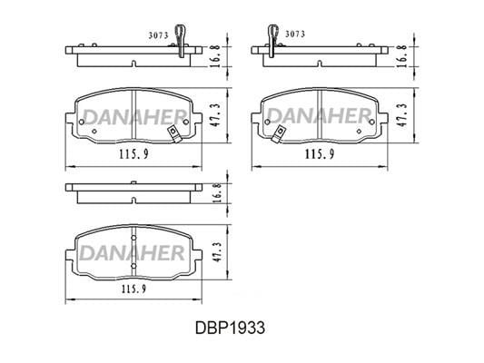 Danaher DBP1933 Brake Pad Set, disc brake DBP1933