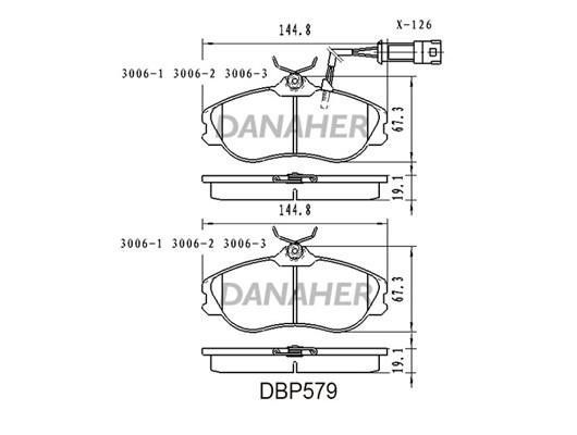 Danaher DBP579 Brake Pad Set, disc brake DBP579