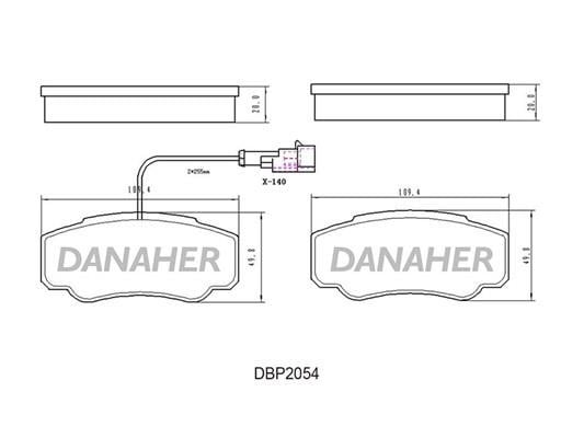 Danaher DBP2054 Brake Pad Set, disc brake DBP2054
