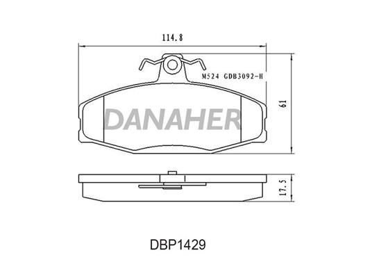 Danaher DBP1429 Brake Pad Set, disc brake DBP1429
