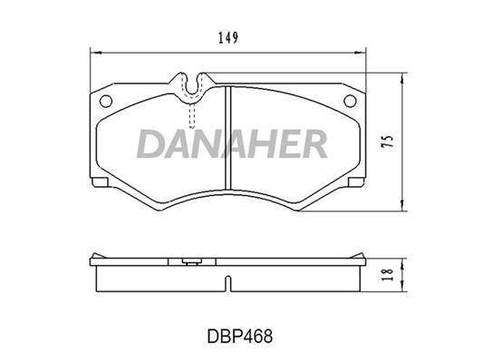 Danaher DBP468 Brake Pad Set, disc brake DBP468