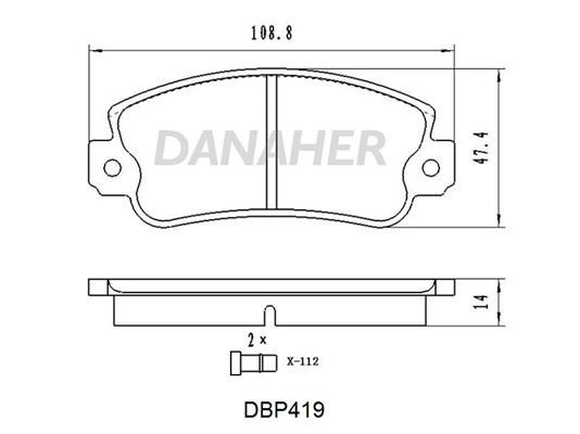 Danaher DBP419 Brake Pad Set, disc brake DBP419