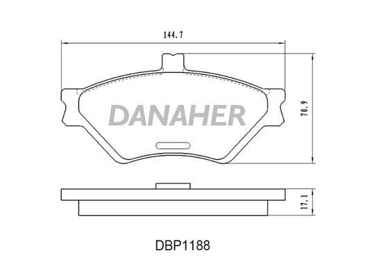 Danaher DBP1188 Brake Pad Set, disc brake DBP1188