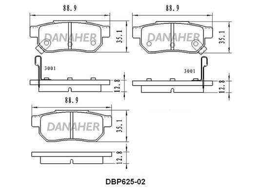 Danaher DBP625-02 Brake Pad Set, disc brake DBP62502