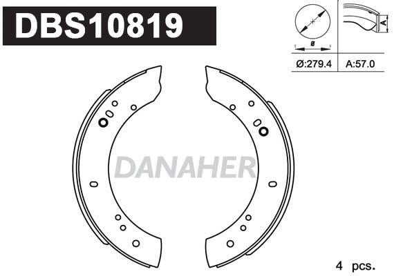 Danaher DBS10819 Brake shoe set DBS10819