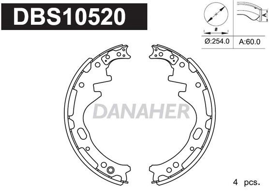 Danaher DBS10520 Brake shoe set DBS10520