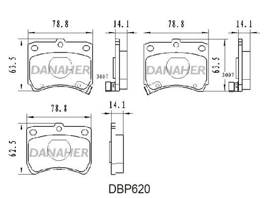 Danaher DBP620 Brake Pad Set, disc brake DBP620