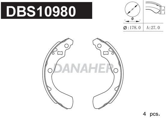 Danaher DBS10980 Brake shoe set DBS10980
