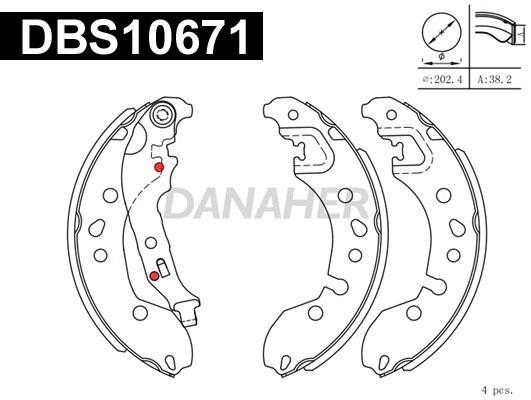 Danaher DBS10671 Brake shoe set DBS10671