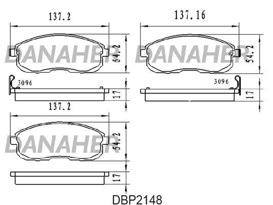 Danaher DBP2148 Brake Pad Set, disc brake DBP2148