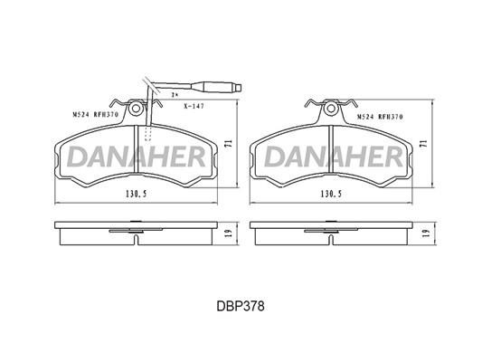 Danaher DBP378 Brake Pad Set, disc brake DBP378
