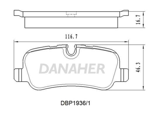 Danaher DBP1936/1 Brake Pad Set, disc brake DBP19361