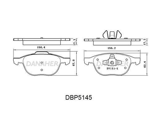Danaher DBP5145 Front disc brake pads, set DBP5145