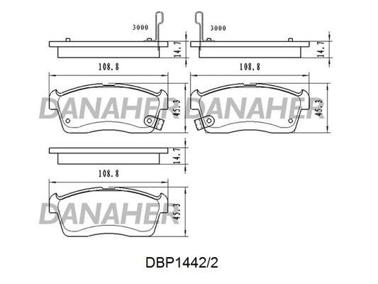 Danaher DBP1442/2 Brake Pad Set, disc brake DBP14422