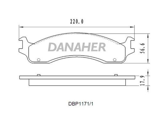Danaher DBP1171/1 Brake Pad Set, disc brake DBP11711