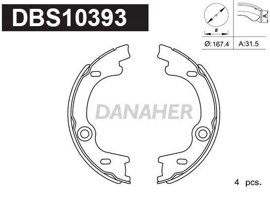 Danaher DBS10393 Parking brake shoes DBS10393