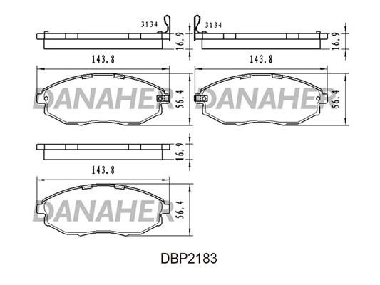 Danaher DBP2183 Brake Pad Set, disc brake DBP2183
