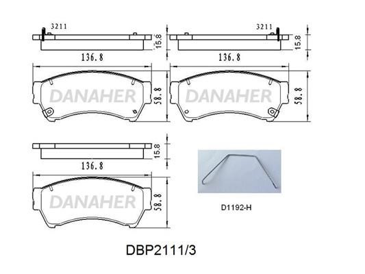 Danaher DBP2111/3 Brake Pad Set, disc brake DBP21113